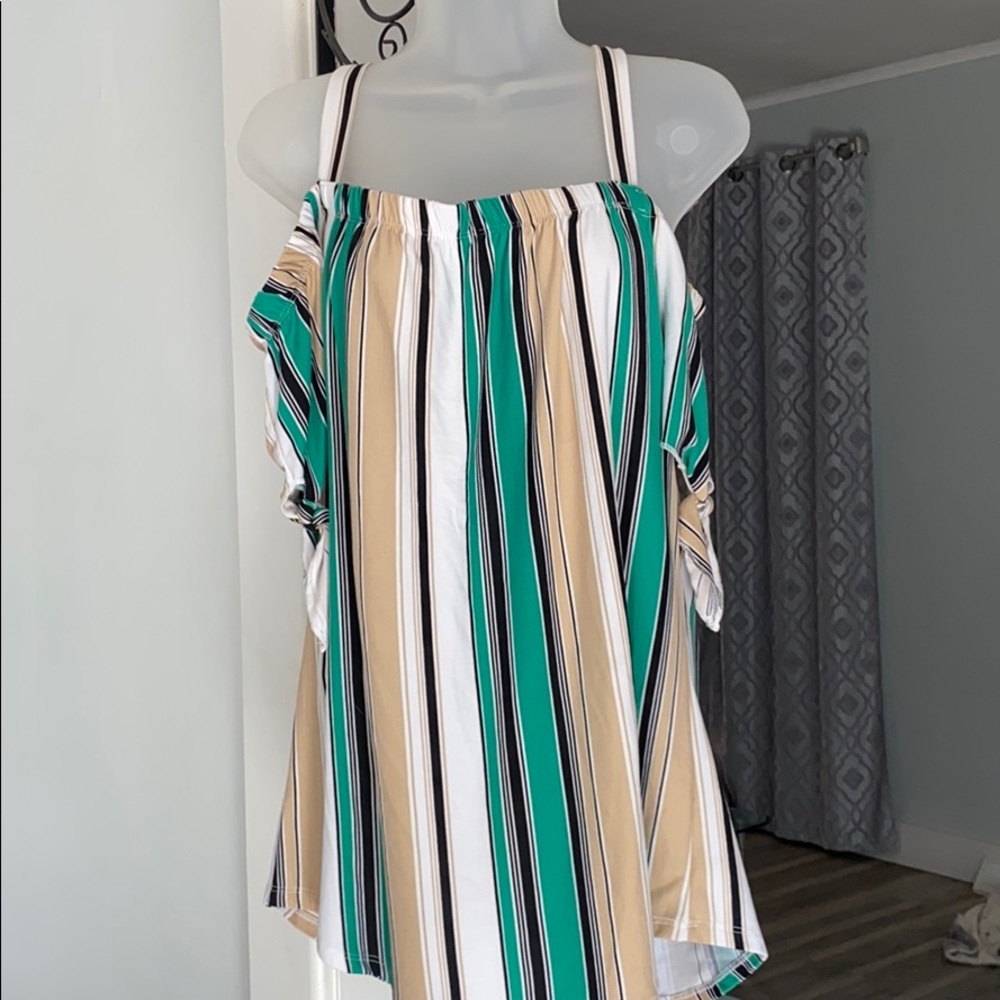 Stripped off the shoulder top